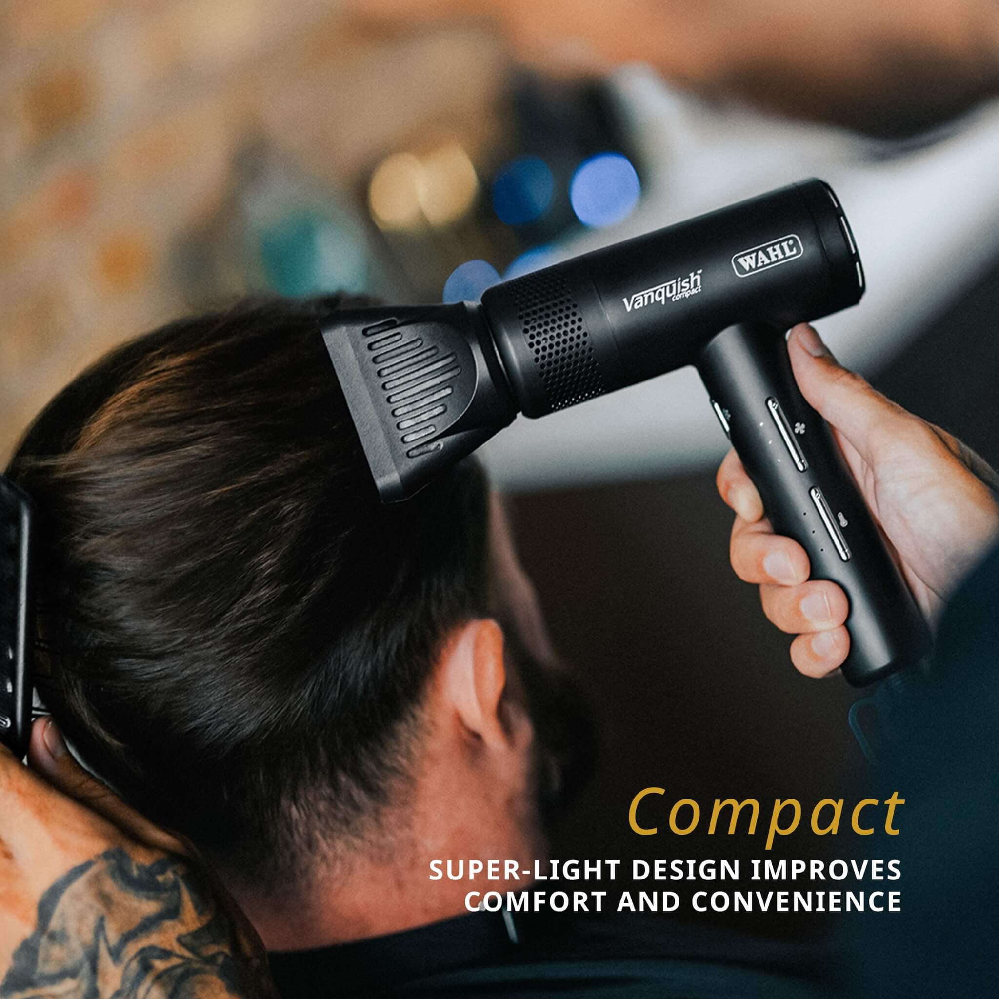 Vanquish Hair Dryer, Compact, 1600W, Black