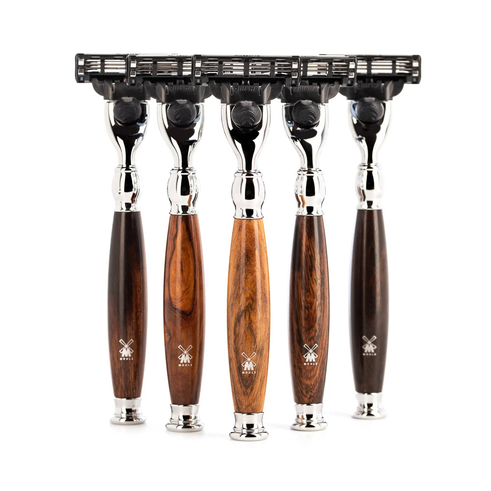 Barbersæt med Mach3 Skraber, Barberkost og Holder, Sophist, Ironwood