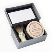 Gaveæske med Pure Badger Barberkost og Barbercreme, Sandeltræ