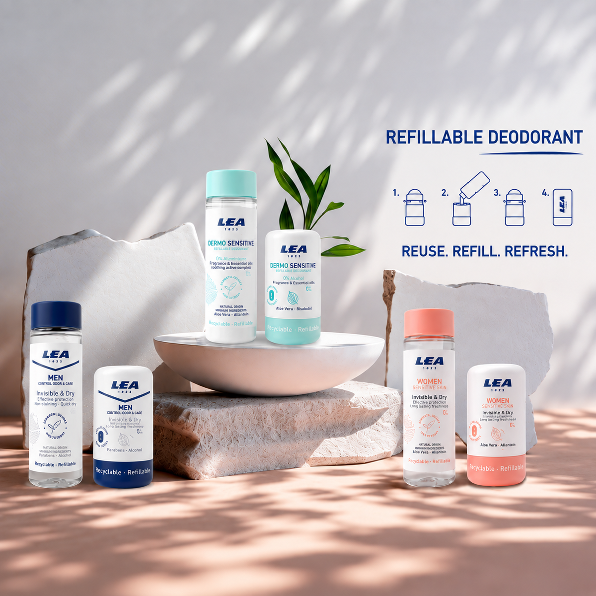Gaveæske med Genopfyldelig Roll-on Deodorant + Refill, Dermo Sensitive