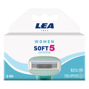 Soft 5 Sensitive, Pakke med 2 ekstra barberblade (5 klinger), Women