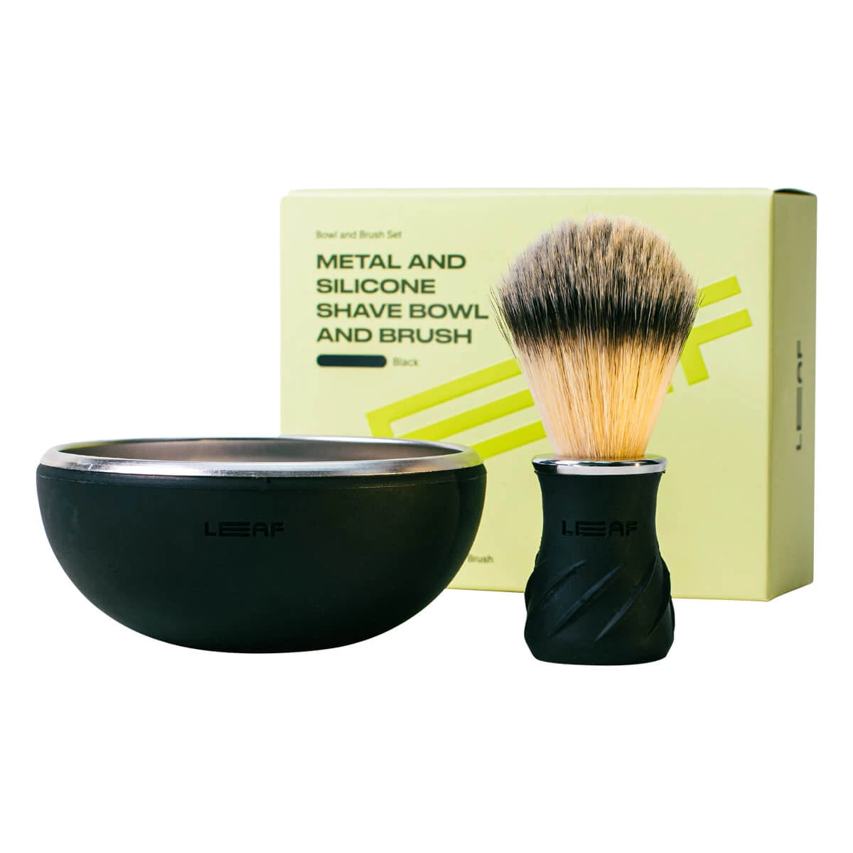 Sæt med Barberkost & Barberskål, Sort