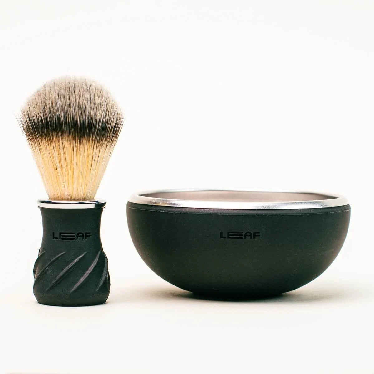 Sæt med Barberkost & Barberskål, Sort
