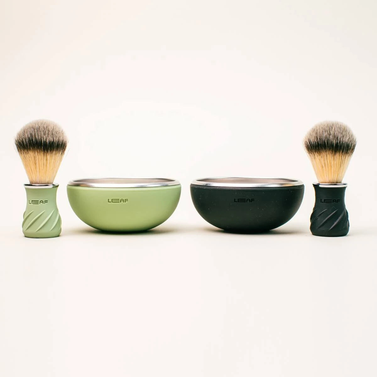 Sæt med Barberkost & Barberskål, Sort