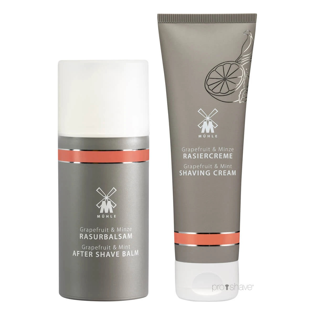 Gaveæske med Barbercreme og Aftershave Balm, Grapefrugt & Mint