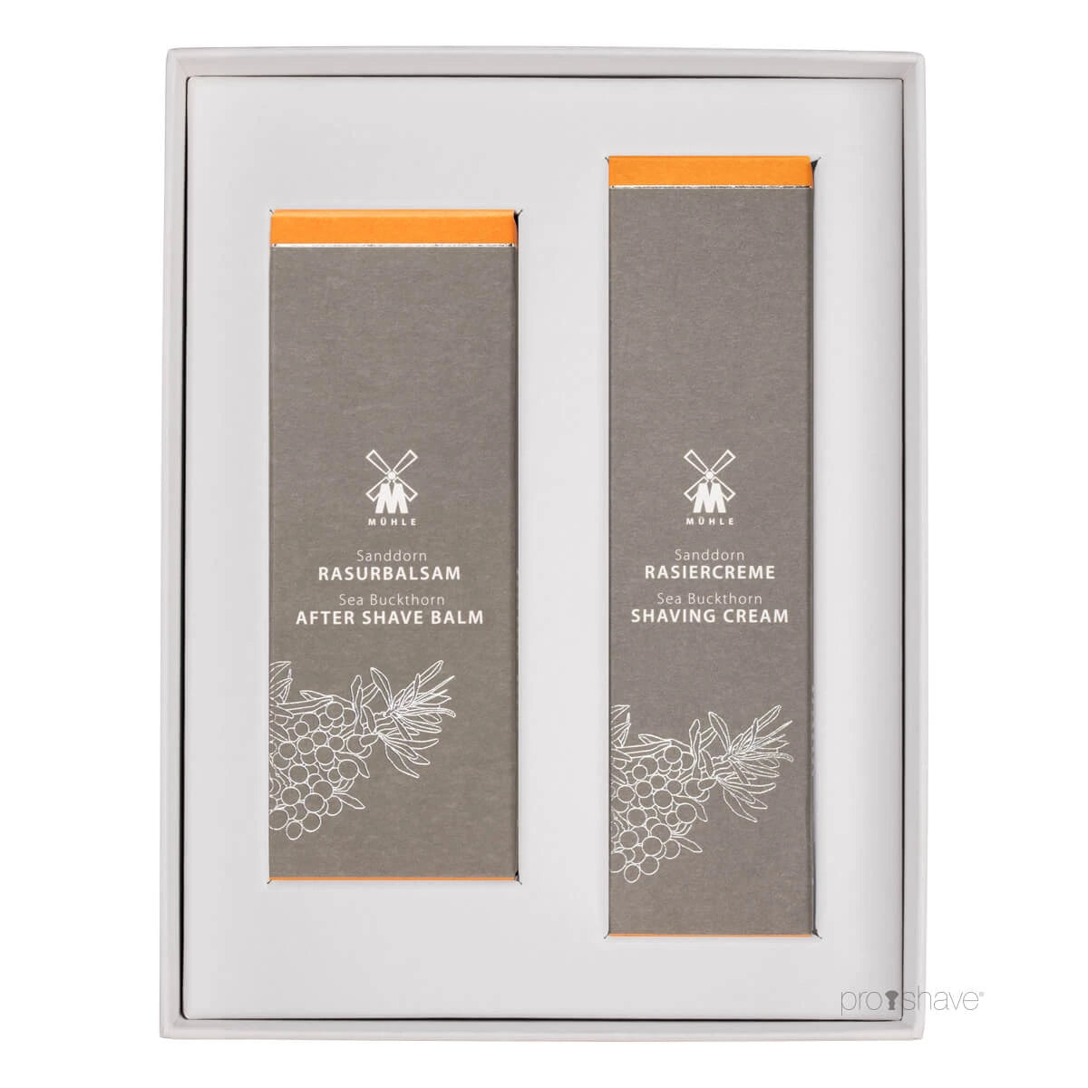 Gaveæske med Barbercreme og Aftershave Balm, Havtorn