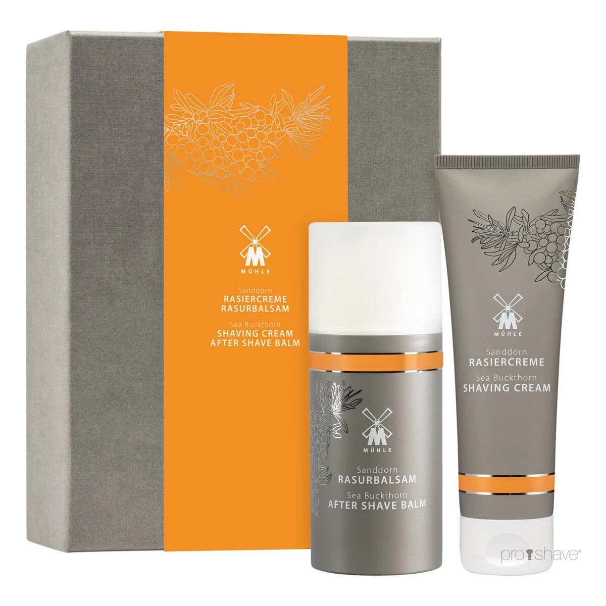 Gaveæske med Barbercreme og Aftershave Balm, Havtorn