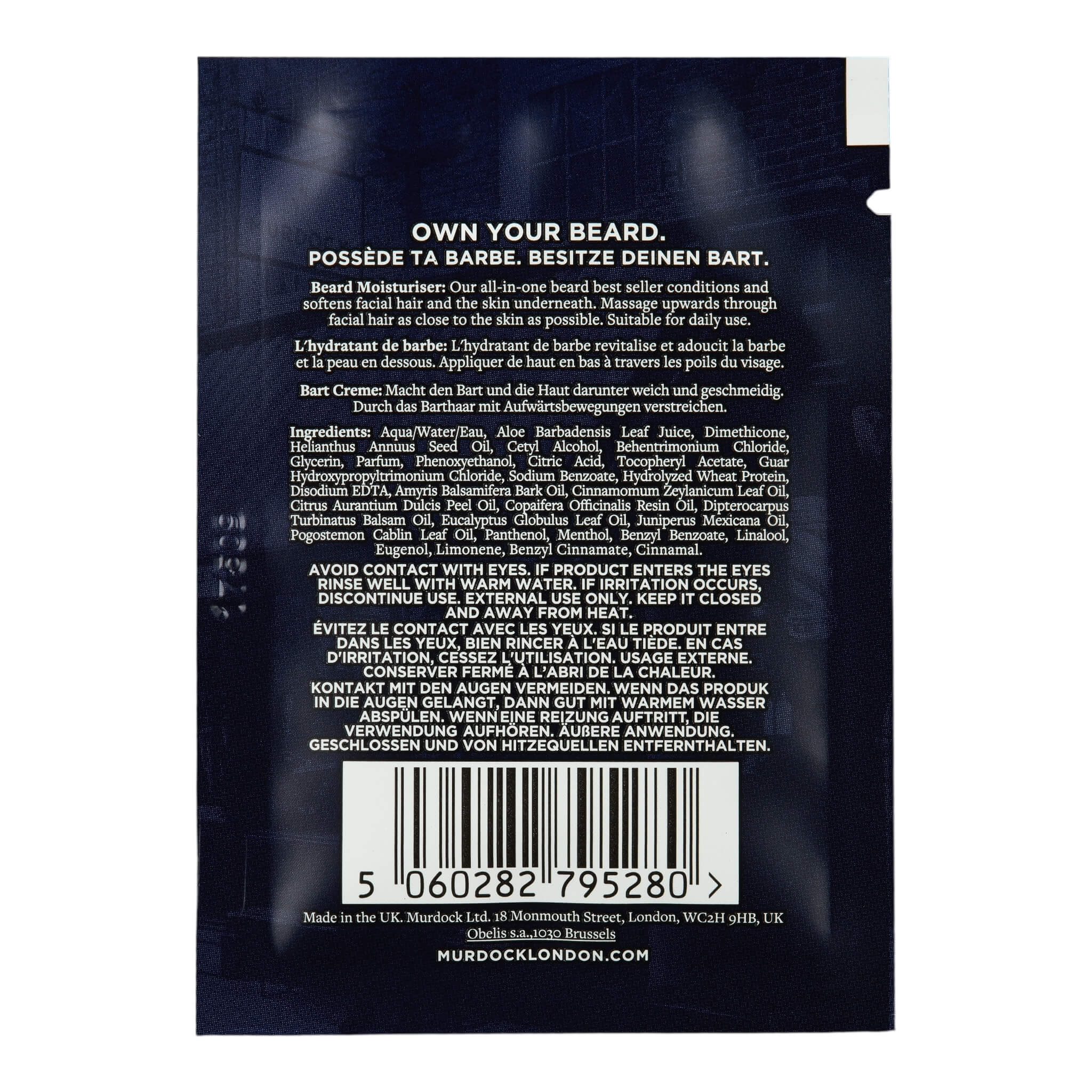 Beard Moisturiser, Sample, 5 ml.