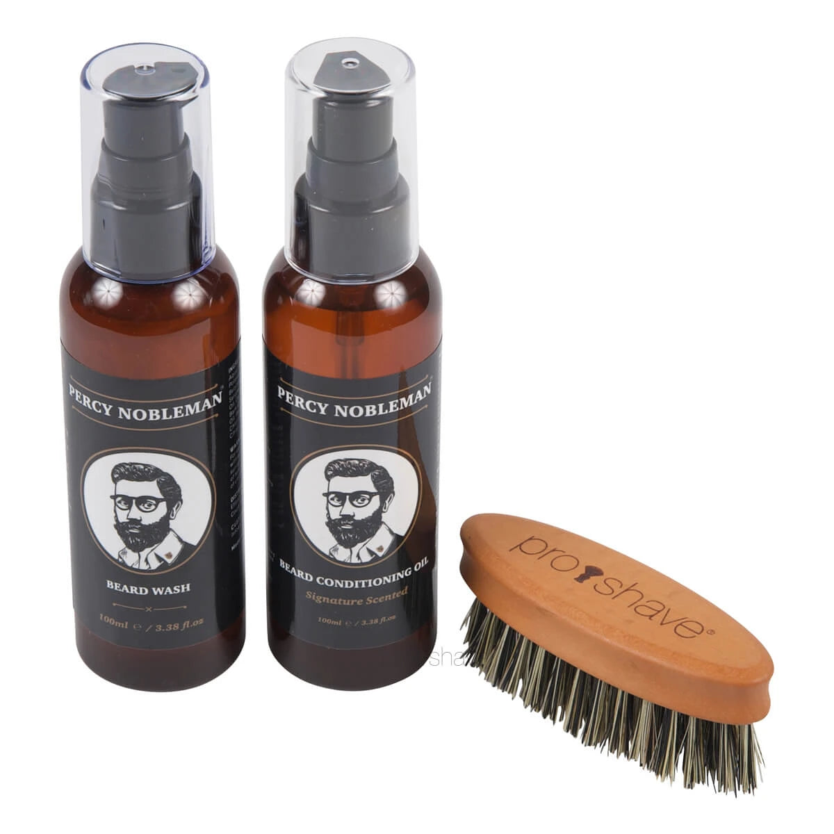 Skægsæt med Skægbørste (Fibre) og Skægshampoo & Skægolie (Scented)