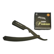 Straight Razor til udskiftelige blade, S2, Sort + 100 Derby Klinger