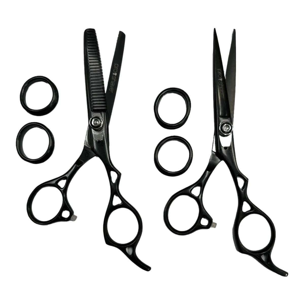 Frisørsakse, Sæt med Frisørsaks og Udtyndningssaks, Sort
