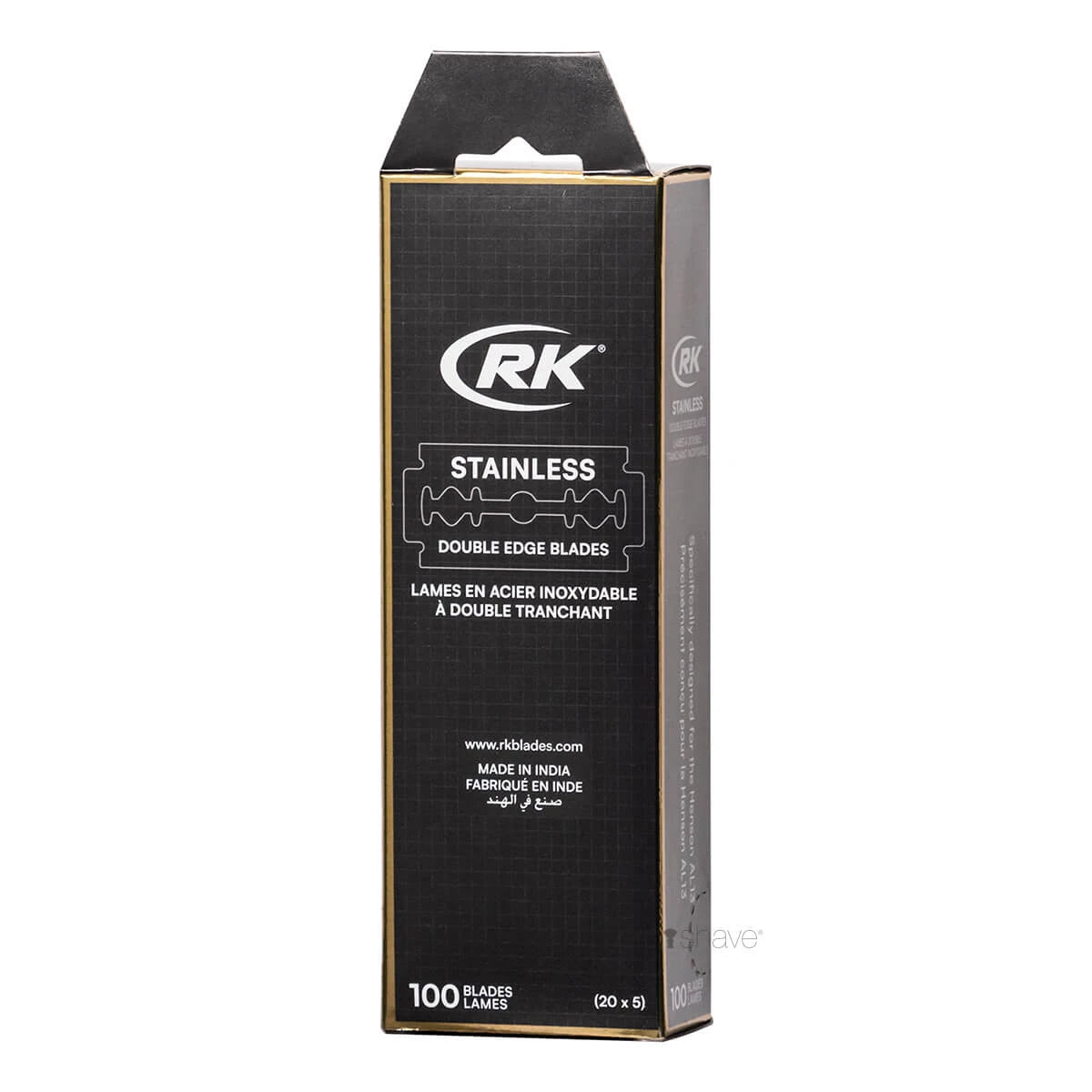 RK Shaving Stainless DE-Barberblade, 1 Stang, 20x5 stk. (100 stk.)