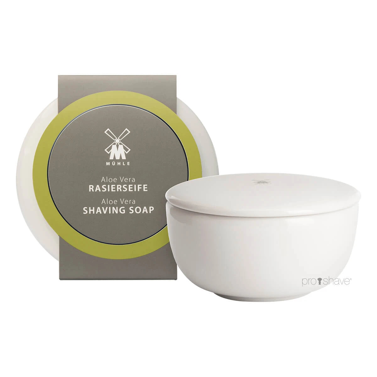Barbersæbe i porcelænsskål, Aloe Vera, 65 gr.