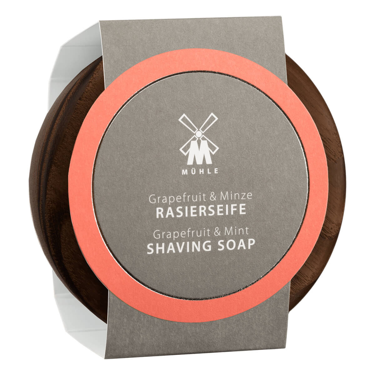 Barbersæbe i træskål, Grapefrugt & Mint, 65 gr.