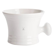 Barberskål i porcelæn med høj kant og håndtag, Hvid