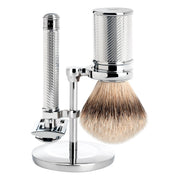 Barbersæt med DE-skraber, Barberkost og holder, Traditional