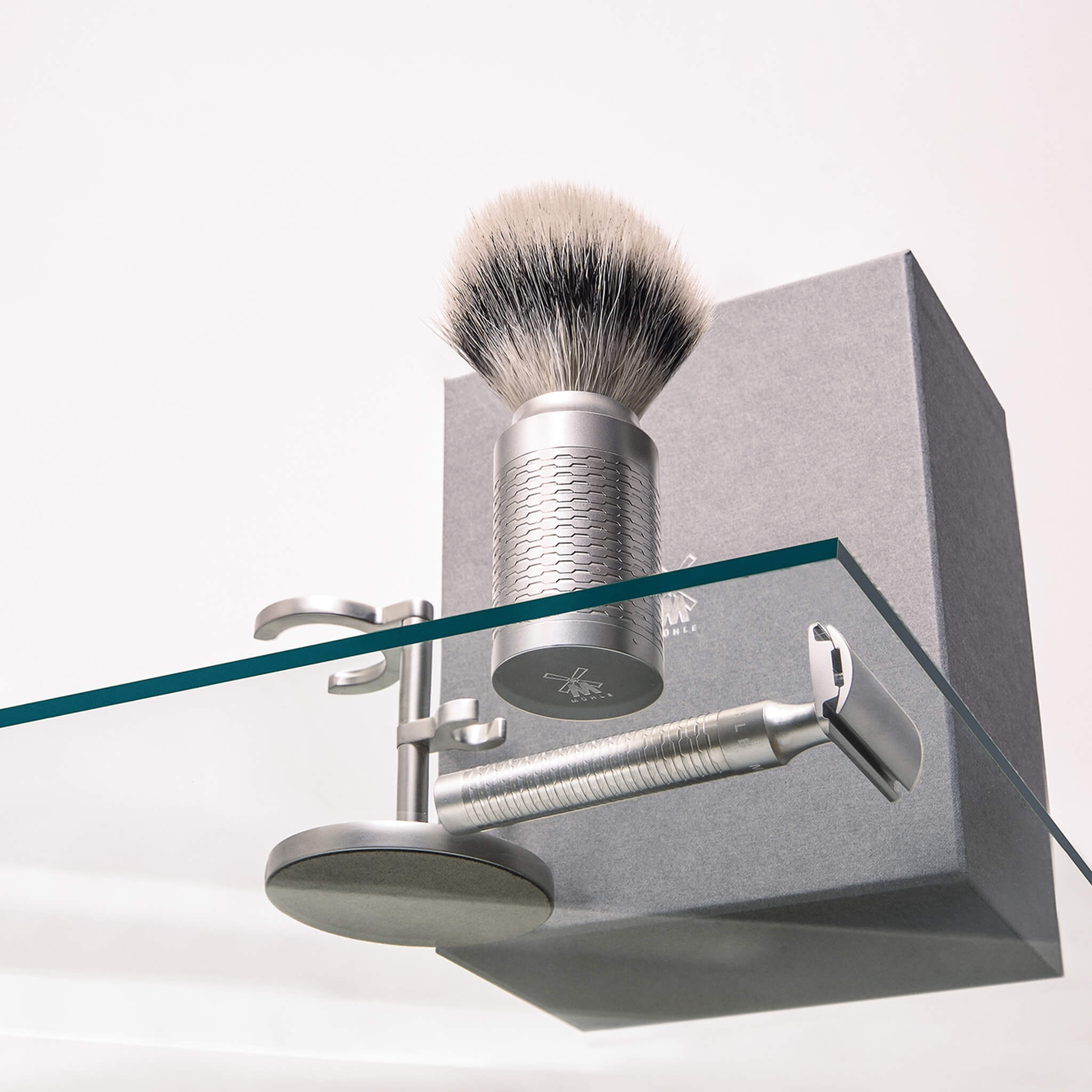 Silvertip Fibre® Barberkost, 21 mm, Rocca, Rustfrit stål - Mat finish