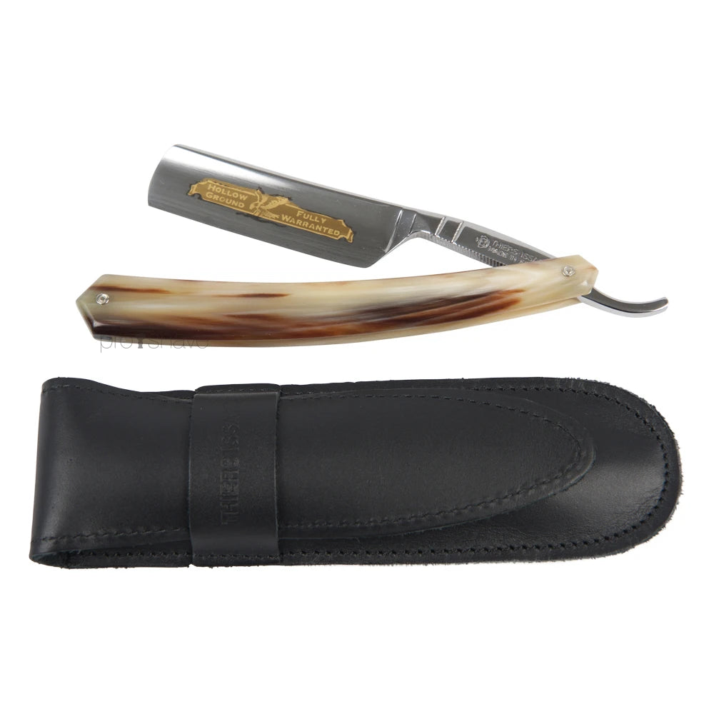 Straight Razor, 6/8 Round Nose, Lyst horn