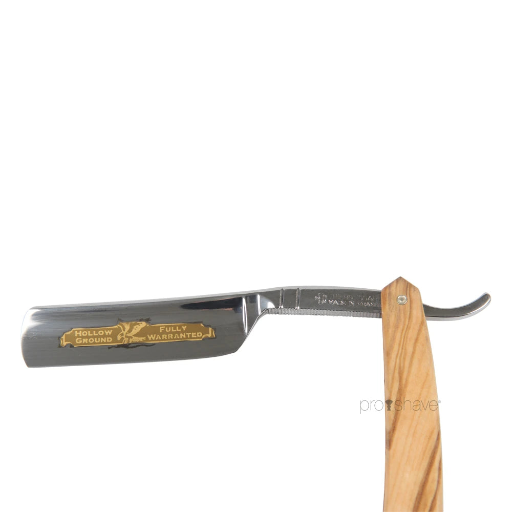 Straight Razor, 6/8 Round Nose, Eagle, Oliventræ