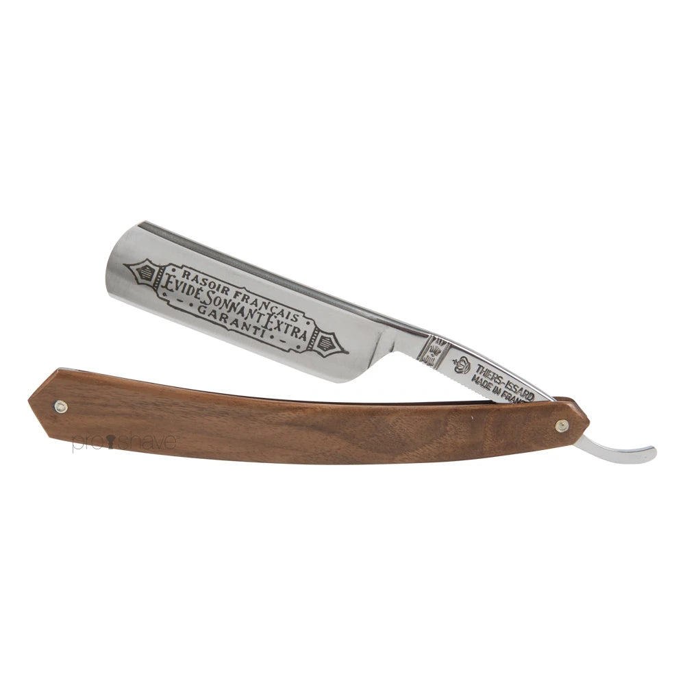 Straight Razor, 6/8 Round Nose, Valnøddetræ