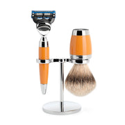 Barbersæt med Skraber, Silvertip Barberkost og Holder, Stylo, Butterscotch