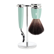 Barbersæt med Mach3 skraber, Fibre Barberkost og Holder, Rytmo, Mintgrøn