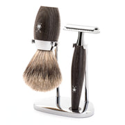 Barbersæt med DE-skraber, Barberkost og Holder, Kosmo, Moseeg