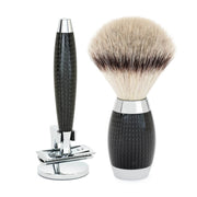 Edition No. 1, Barbersæt med DE-skraber, Silvertip Fibre® Barberkost og Holder til skraber, Carbon