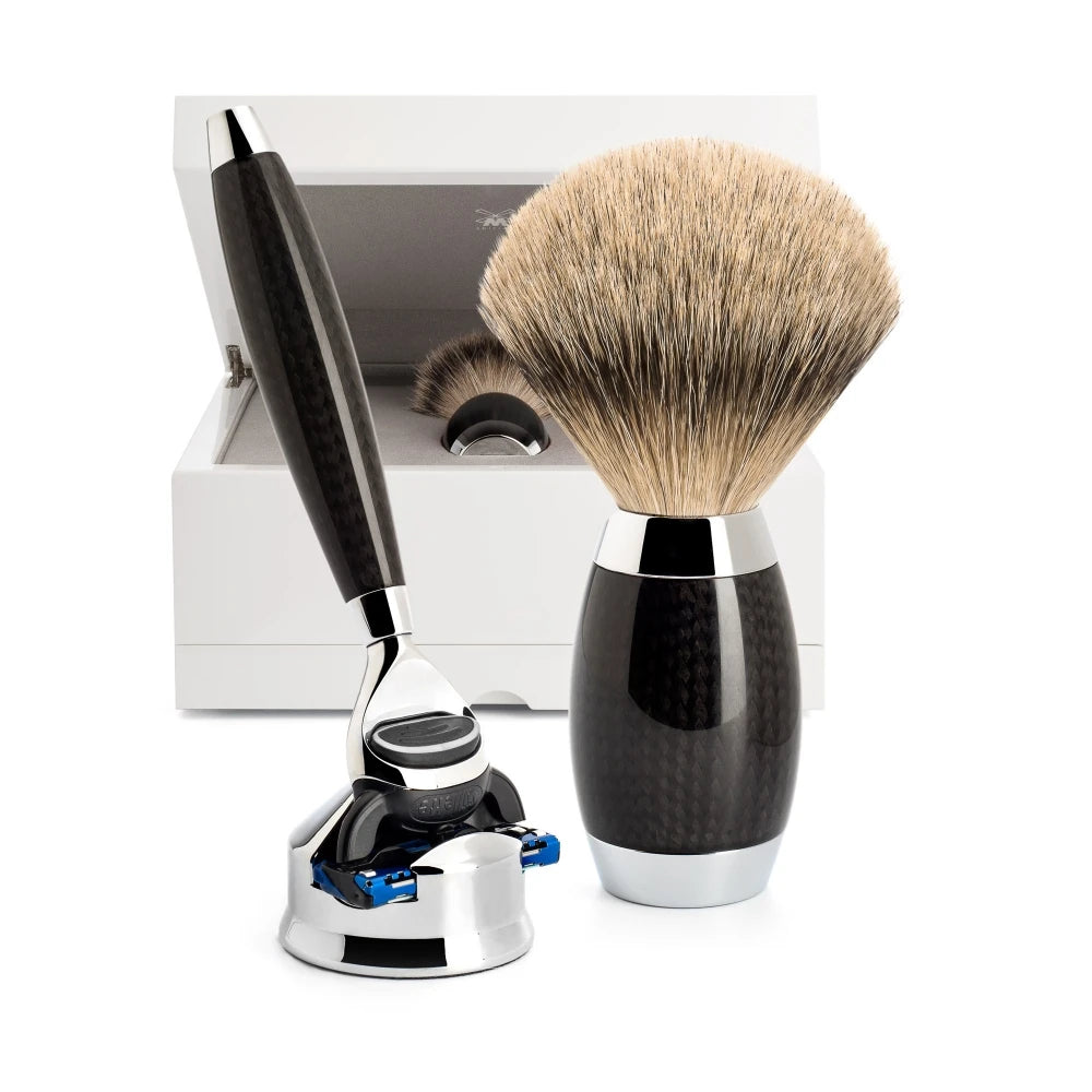 Edition No. 1, Barbersæt med Skraber, Barberkost og Holder til skraber, Carbon