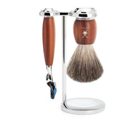 Barbersæt med Skraber, Barberkost og Holder, Vivo, Blommetræ