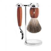 Barbersæt med Mach3 Skraber, Barberkost og Holder, Vivo, Blommetræ