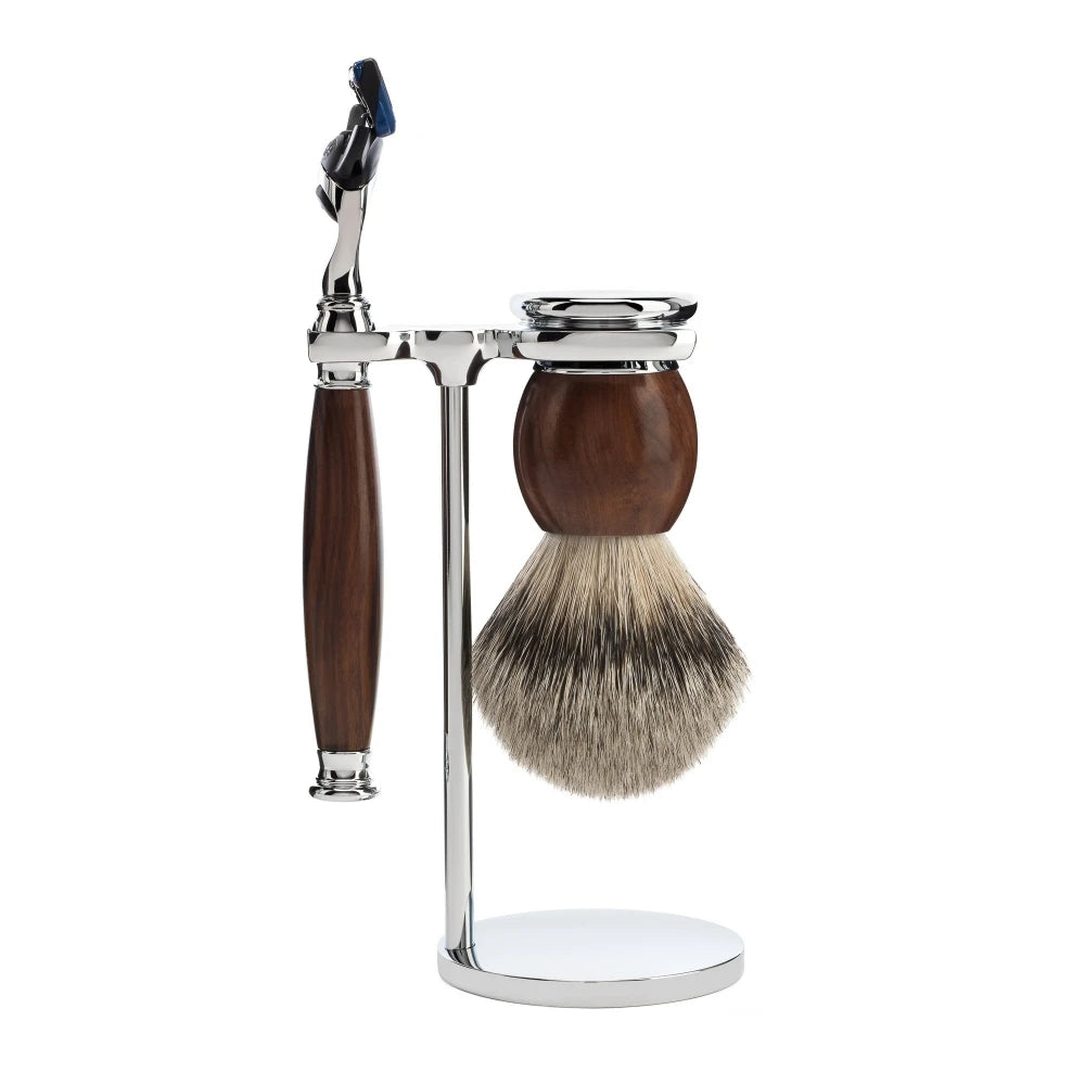 Barbersæt med Skraber, Barberkost og Holder, Sophist, Ironwood