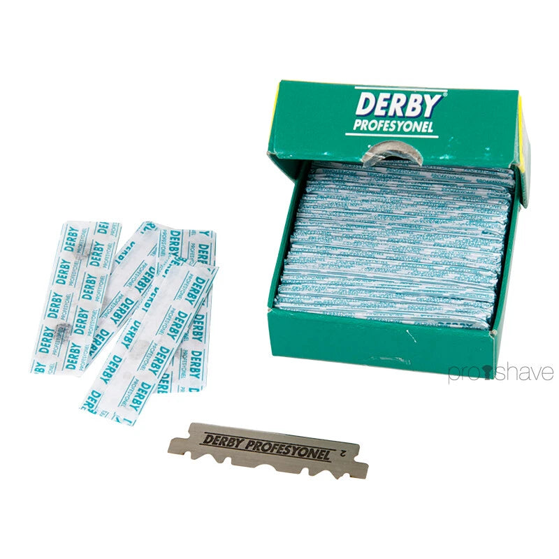 Sæt med Straight Razor + 100 Derby Klinger