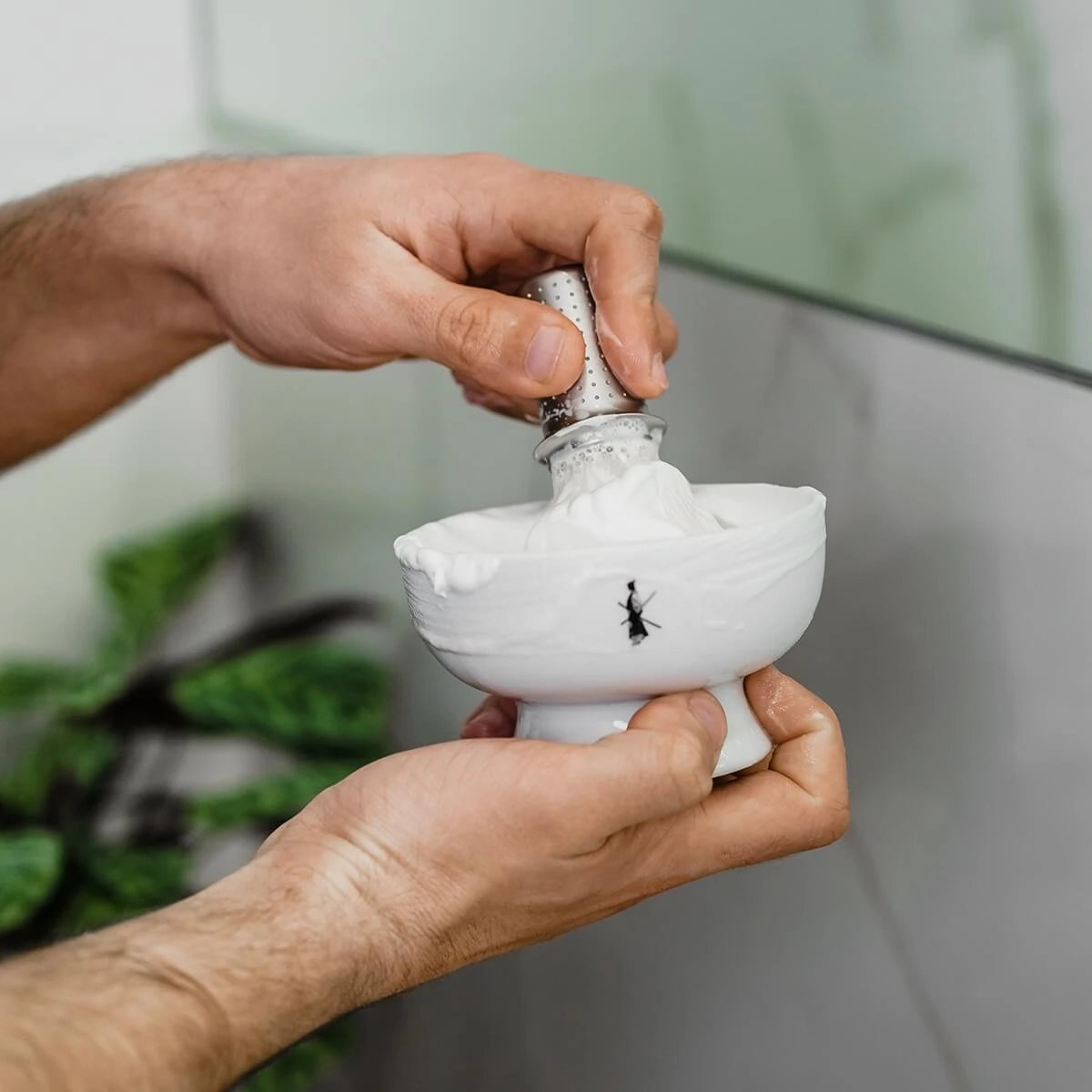 Barberskål i porcelæn, Hvid