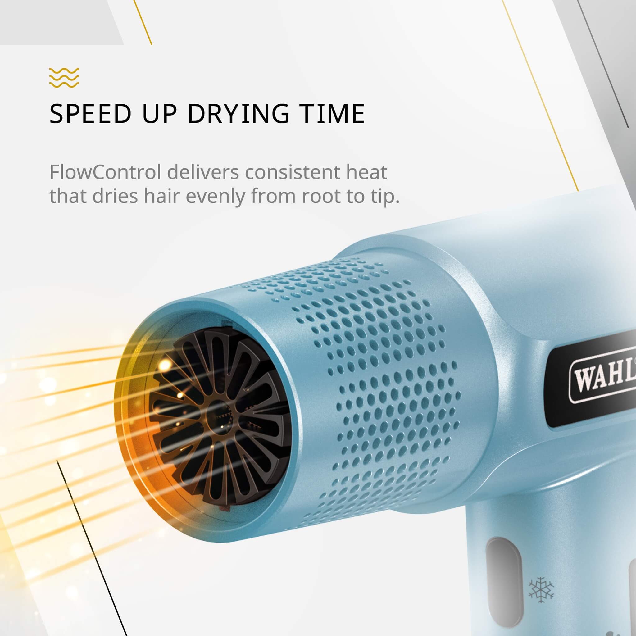 Vanquish Hair Dryer, 1600W, Cool Blue