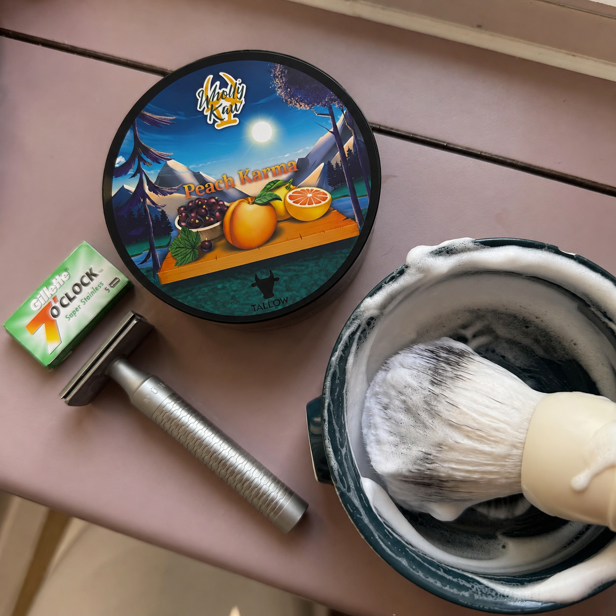 Barbersæbe, Peach Karma, 114 g.