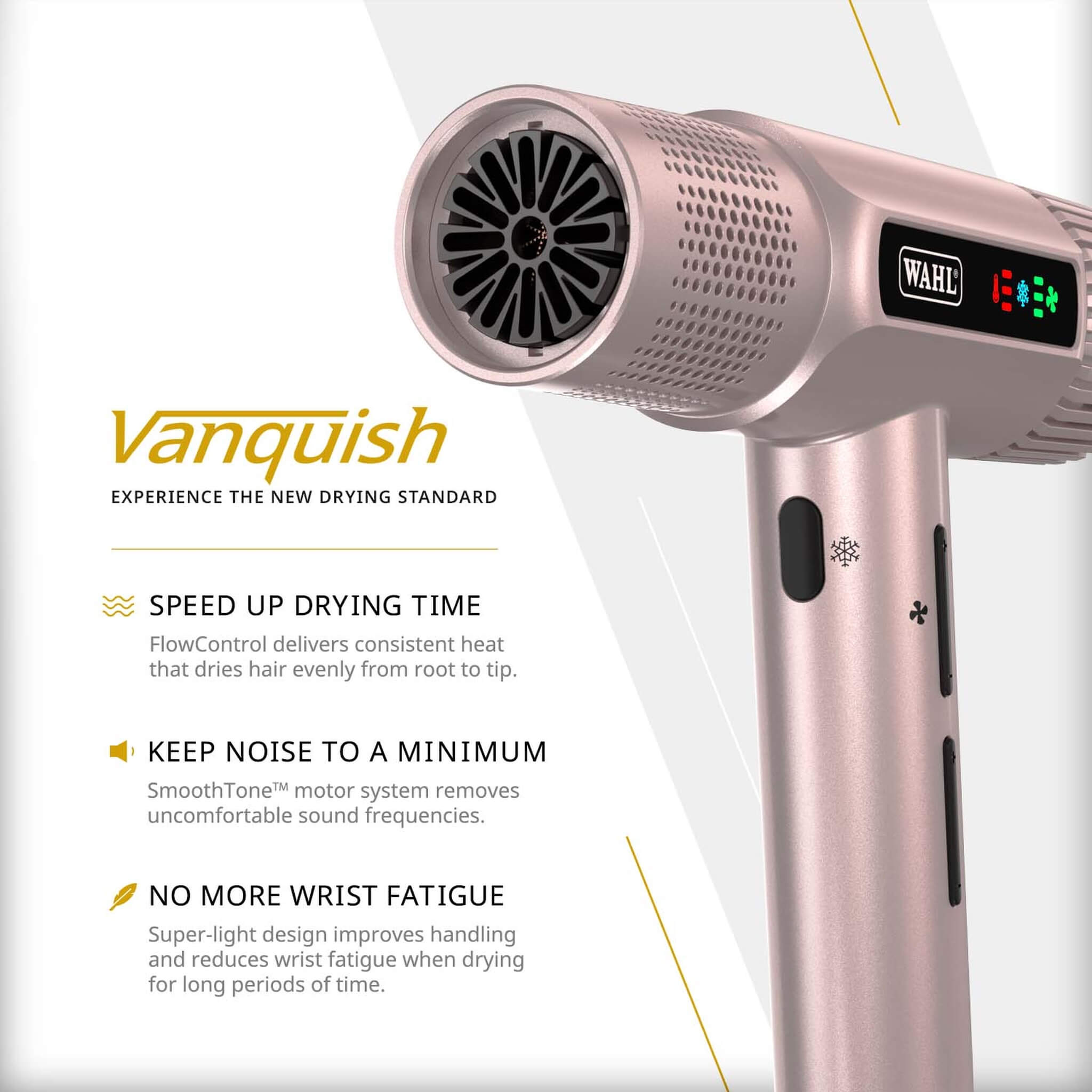 Vanquish Hair Dryer, 1600W, Rosegold