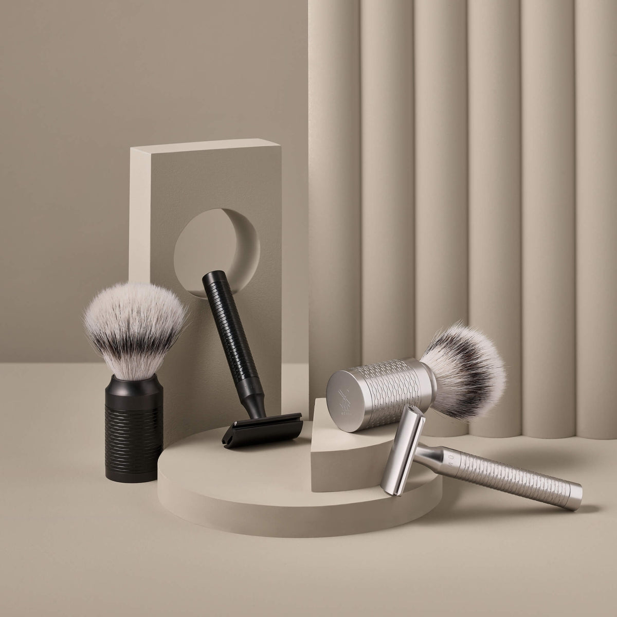 Silvertip Fibre® Barberkost, 21 mm, Rocca, Sort rustfrit stål