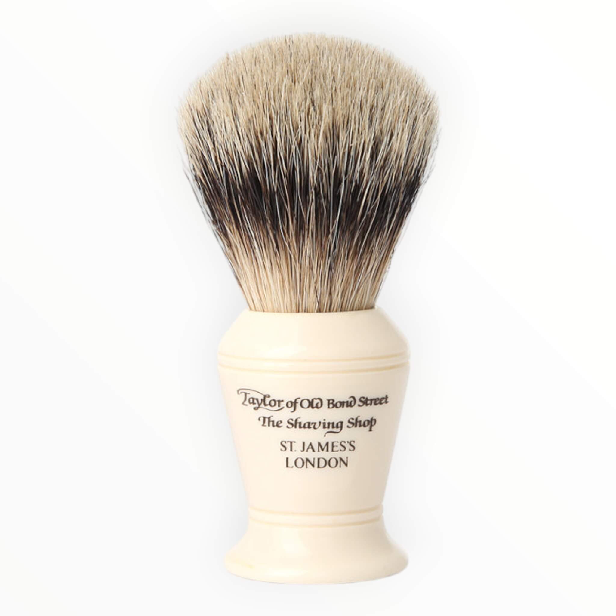 Barberkost, Super Badger, 9 cm, 17 mm. knob, Ivory